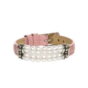 Honora Sterling Silver and Leather Pearl Bracelet